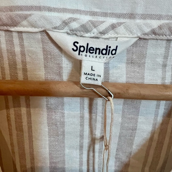 Splendid Beige and White Striped Dress- NWT - Picture 6 of 10